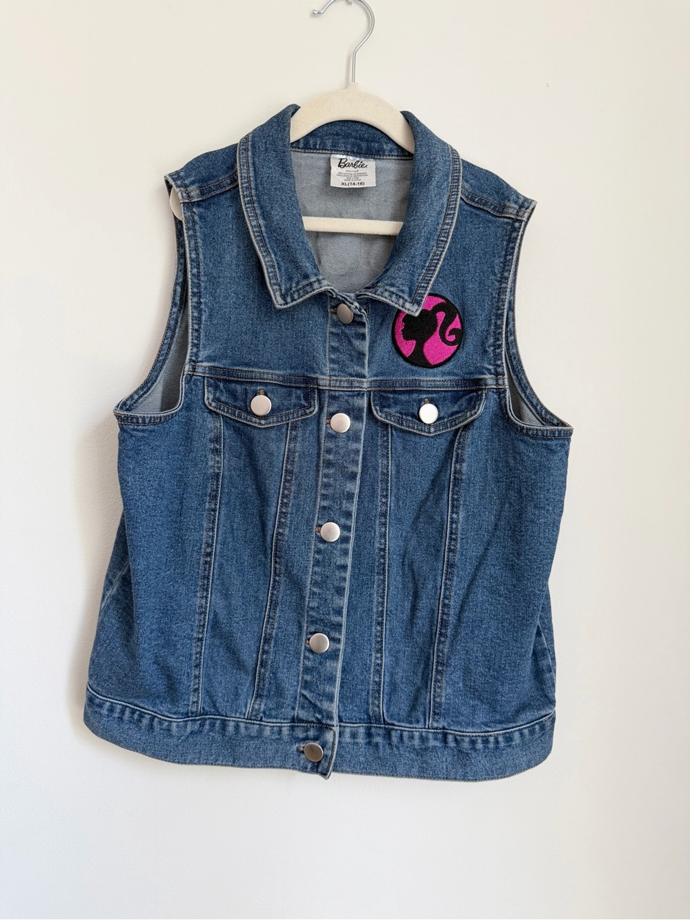 Mattel Barbie Denim Sleeveless Button-Front Vest (Kids Size 14/16)